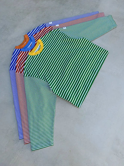 GREEN STRIPED PULLOVER