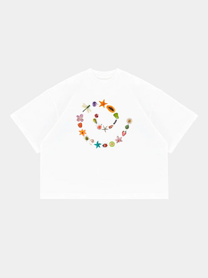 SPIRAL CROPPED TEE